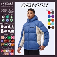 Veste matelassée personnalisée pour homme avec manches contrastantes, en nylon Ripstop, à ourlet élastique, style doudoune à bulles