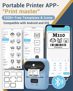 <span class=keywords><strong>Phomemo</strong></span> M110 Kabelloser Thermischer Etikettendrucker Tragbarer Mini-Aufkleberdrucker Bluetooth Barcode Impresoras Portatil Imprimante Photo - Product Image 5