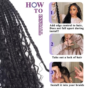 Cheveux à tresser humains pour tresses bohèmes, cheveux à tresser 12A Deep Wave, cheveux vierges brésiliens non traités, extensions de cheveux en vrac - Product Image 3