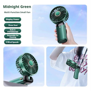 Ventilador de mano portátil 180 Pantalla de viento ajustable de 5 velocidades Electricidad en tiempo real Ventilador personal plegable recargable por USB - Product Image 2