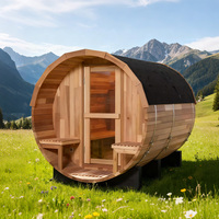 Rumah Sauna Inframerah Jauh Mewah untuk 2 Orang, Kayu Hemlock, Sauna Uap Kering dengan Terapi Cahaya Merah