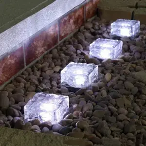 חיצוני שמש LED אורות גן מחתרת קריסטל זכוכית עמיד למים IP65 קרח Deck קרקע אור