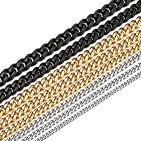 Collier chaîne maille cubaine Miami personnalisé plaqué or 18 carats en acier inoxydable, vente en gros