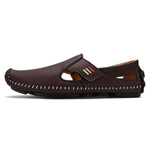Sandales de plage décontractées pour hommes de haute qualité en <span class=keywords><strong>cuir</strong></span> respirant, chaussures <span class=keywords><strong>bateau</strong></span> confortables de loisirs en plein air, design multicolore - Product Image 4