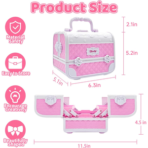 Kit de maquillage pour filles 56 pièces, jouet sûr et lavable, véritable jeu de maquillage, trousse de maquillage, princesse, habillage, beauté, jouets de mode pour enfants - Product Image 2