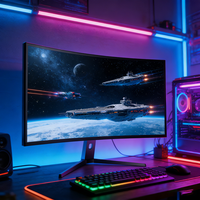 Moniteur de jeu de haute qualité de 34 pouces, écran incurvé sans cadre 4K LED, taux de rafraîchissement élevé pour le jeu et les affaires