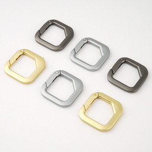 Toptan özel kare yüzük kanca 1 "Sring anahtarlık Metal çanta sırt çantası için karabina kanca 25mm Metal bahar halka toka - Product Image 5
