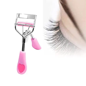 Rizador de Pestañas Profesional con Peine y Pinzas, Herramienta Cosmética para Rizar Pestañas, Color Rosa - Product Image 1