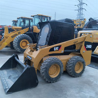 CAT 246D Bekas 3 Ton Mini Wheel Loader Backhoe Skid Steer Loader dengan Mesin Gearbox & Motor Bersertifikasi EPA & CE Euro5