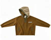 Veste Anorak à Capuche Col V en Tissu Composite Doux et Robuste, Blocs de Couleurs, Lacets, Logo Personnalisé, Vêtement d'Extérieur Urbain Utilitaire