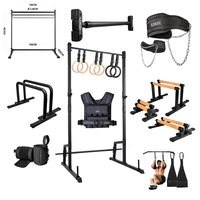 OEM Xlan Équipement de Calisthénie : Station de dips réglable en largeur et en hauteur, Barre de traction murale, Supports de dips pour biceps, Parallettes et Supports de pompes