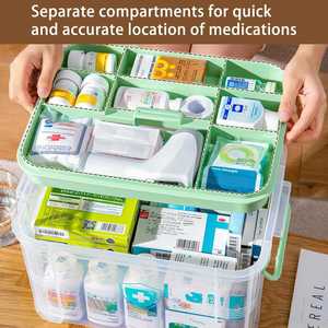 <b>Clear</b> Storage Box <b>Container</b>,Family First Aid Box Medicine Box Organizer <b>Plastic</b> Medicine Storage Kit,First Aid Storage Box - Product Image 2