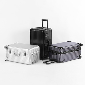 All Aluminum Magnesium Alloy Trolley Case 20 24 26 Inch <b>With</b> Combination <b>Lock</b> Universal <b>Wheels</b> For Business Travel Unisex - Product Image 1