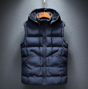 Blouson matelassé sans manches brodé pour homme – Hiver chaud, imperméable, coupe-vent, décontracté, extérieur, service OEM, logo frontal, col roulé - Product Image 6