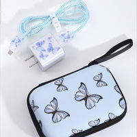 Ensemble de protection de câble de chargeur 6 en 1, étui de rangement en EVA, accessoires de chargeur mignons pour les voyages, housse de chargeur de téléphone portable