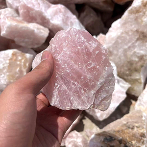 Tự Nhiên Không Đánh Bóng Đá Tinh Thể Thô Bán Buôn Lớn Rose Quartz Nguyên Đá Cho Trang Trí Nội Thất - Product Image 2