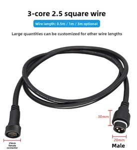 Cable de Extensión Impermeable Macho-Hembra para Exteriores, <span class=keywords><strong>Enchufe</strong></span> Industrial LED de 3 Núcleos, Conector de 0.5/1/3/5/<span class=keywords><strong>10</strong></span> <span class=keywords><strong>Metros</strong></span> Cuadrados, China - Product Image 6