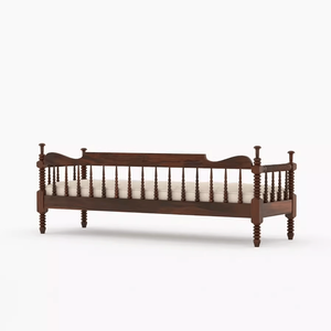 Canapé-lit vintage en bois massif avec pieds tournés, finition rustique américaine vieillie, pour salon et <span class=keywords><strong>chambre</strong></span> <span class=keywords><strong>d</strong></span>'amis - Product Image 4