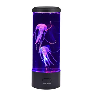 Lampe de méduse fantastique, lampe de lave d'aquarium de poissons de gelée ronde électrique changeante de 7 couleurs
