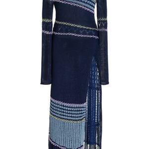 Suéter a rayas de Halloween Vestido largo Suéteres maxi de punto para niñas Vestido - Product Image 6