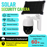Caméra IP solaire extérieure à faible consommation d'énergie, sans connexion mobile, sans fil, WiFi 4K, audio bidirectionnel, 4G en option, vision nocturne HD