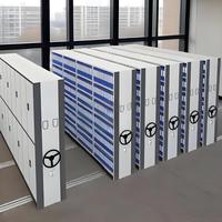 Système de rayonnage compact mobile Manuel Armoire de classement dense pour bibliothèque Bureau Stockage Haute capacité Étagère en acier