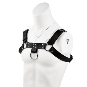 Arnés de Cuero para <span class=keywords><strong>Hombre</strong></span>, Sexy, con Remaches Metálicos, Ajustable, Estilo Punk, Rave, Erótico, Fetiche - Product Image 2