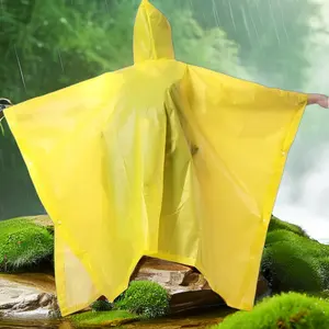Poncho de lluvia desechable PLA biodegradable con logotipo personalizado para adultos para escalar actividades al aire libre