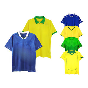 Bán buôn giá rẻ <span class=keywords><strong>Retro</strong></span> bóng đá Jersey Phong Cách Cũ bóng đá Jerseys Brazil đội chấp nhận tùy chỉnh bất kỳ logo bất kỳ Tên - Product Image 5