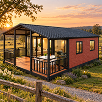Maison conteneur pliable avec terrasse, cabane portable pour séjour à la ferme, vie en milieu rural et location de vacances