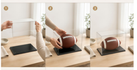 Vitrine personnalisée en acrylique pour objets sportifs, présentoir transparent anti-poussière pour articles de collection de football, boîte de présentation sur mesure