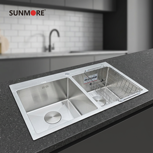 Luxury Good Quality SUS 304 stainless steel top-mount handmade <b>kitchen</b> <b>sink</b> best Price from Vietnam handmade <b>sink</b> factory - Product Image 1