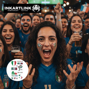 Tatuajes Temporales de Italia para la Copa Mundial de Fútbol 2026, Pegatinas para Fanáticos del Fútbol, Bandera de Italia, Coliseo, Arte Corporal Impermeable, 3 Hojas para Adultos y Niños - Product Image 2