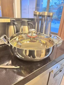 Olla <span class=keywords><strong>de</strong></span> Acero Inoxidable para Hot Pot, Olla <span class=keywords><strong>de</strong></span> Sopa <span class=keywords><strong>de</strong></span> Triple Fondo Extra Grueso, <span class=keywords><strong>Vaporera</strong></span> <span class=keywords><strong>con</strong></span> <span class=keywords><strong>Tapa</strong></span> <span class=keywords><strong>de</strong></span> <span class=keywords><strong>Vidrio</strong></span>, Grande - Product Image 1