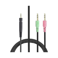 Pour Sennheiser 3.5mm paire torsadée câble Audio 2M Nylon pour Game One Game Zero PC 373D GSP 350 GSP 500 projecteur Microphone voiture