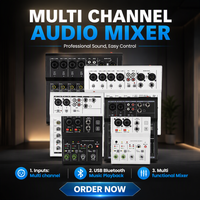 Mezclador de Audio Profesional Pequeño, Mezclador de 2/4/6 Canales, Consola de DJ/Mezclador de Audio para Eventos en Vivo, Mezclador de Tarjetas de Sonido