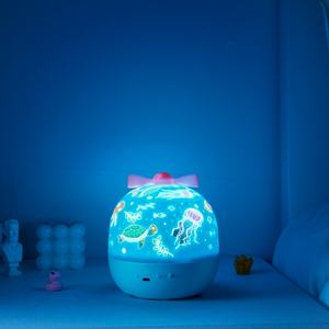 Proiettore di Stelle per Bambini, Luce <span class=keywords><strong>Notturna</strong></span> LED dal Design Moderno, 6 Colori, 6 Film, 8 Musica, Mini Lampada per Dormire, Decorazione per Camera da Letto - Product Image 2