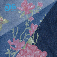 Tissu en jean écologique à motifs floraux, collection Printemps-Été, motif fleurs sauvages, dégradé de couleurs douces et vives, personnalisable, 300M, faible MOQ, pour filles et femmes