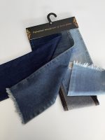 Tissu denim sergé bleu 380 GSM 11,2 oz, largeur extra large 190 cm, mélange coton RCF et polyester tissé pour jeans garçons et filles, bébé