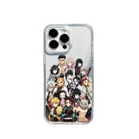 Coque de téléphone anti-rayures transparente à motif de groupe de personnages d'anime pour iPhone 17/15 Pro Max & Plus Series