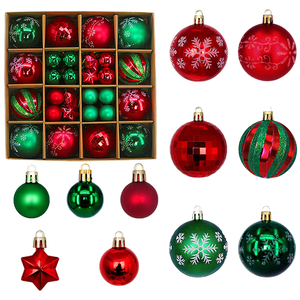 Nuevo Juego de Adornos Navideños Transfronterizos, 44 Piezas, Decoraciones para Árbol de Navidad Pintadas y Galvanizadas, Caja de Regalo, Bolas Colgantes de Diferentes Formas - Product Image 1