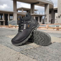 Nouvelles bottes de travail en stock avec embout en acier et semelle intermédiaire en PU, chaussures de sécurité imperméables en cuir de vachette pour l'hiver et l'automne