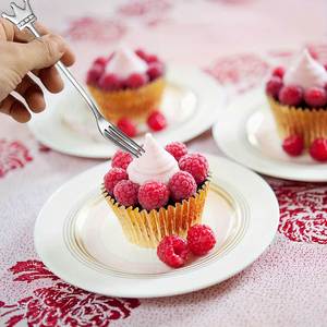 Lot de couverts en acier inoxydable avec manche couronne pour mariages et restaurants : cuillères à café, cuillères à glace, fourchettes à dessert et fourchettes à fruits - Product Image 4
