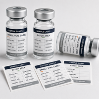 Étiquettes personnalisées imperméables pour petits flacons de peptides, numéros de lot, autocollants pour bouteilles, emballage d'échantillons, impression OEM de numéros de série