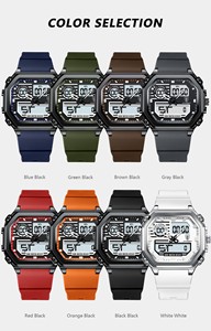 Reloj de Pulsera Deportivo de Silicona para Hombre, Modelo 993, Resistente al Agua, Digital, de Cuarzo, Cronógrafo, con Pantalla LED de Hora Dual, Caja de Acero Inoxidable, Resistente al Agua 3BAR - Product Image 6