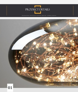 Lampe suspendue décorative moderne pour îlot de cuisine Lustre au plafond en forme de <span class=keywords><strong>boule</strong></span> de verre <span class=keywords><strong>Suspension</strong></span> pour le salon - Product Image 5