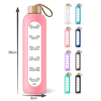 Nouvelle tasse portable en verre borosilicate de 1000 ml avec poignée, couleur macaron, pour cadeau promotionnel