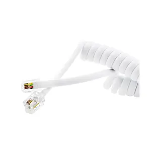 Cordon téléphonique à bobine bouclée pour récepteur de combiné RJ9 RJ10 4P4C de 9 pieds