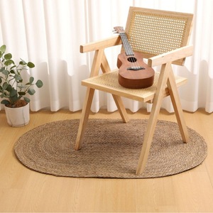 Tapis rond en bois pour chevet Tatami, tapis tressé en paille, tapis en rotin pour baie vitrée, tapis griffoir pour chat pour chambre à coucher - Product Image 4