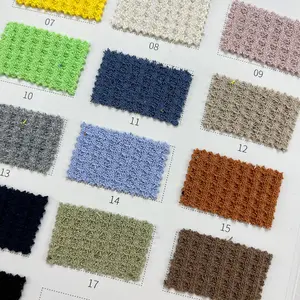 300g 100% gofres de tela de algodón color sólido texturizado tejido de punto jacquard tela de moda con capucha